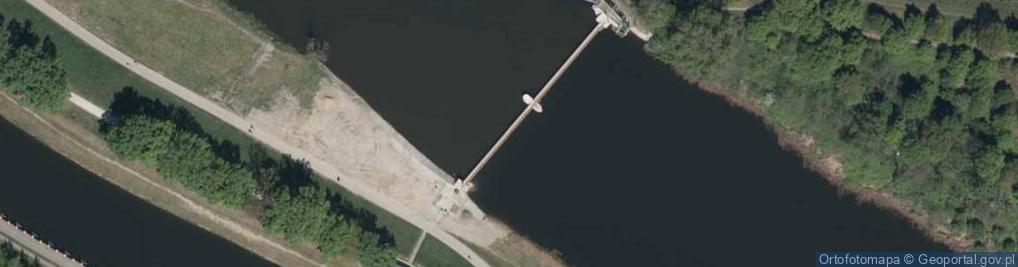 Zdjęcie satelitarne Wrocław 2010-07-25 - 192; Jaz Psie Pole stanowisko górne