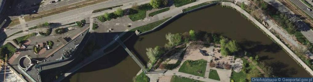 Zdjęcie satelitarne Wroclaw kladka Bielarska-'Zabia'