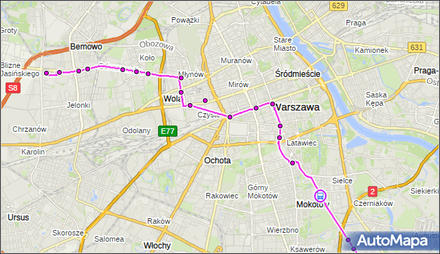 Rozkład jazdy autobusu 501 na przystanku Dolna 01. ZTM Warszawa na mapie Targeo
