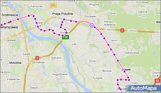 Rozkład jazdy autobusu N22 na przystanku Edisona 02. ZTM Warszawa na mapie Targeo