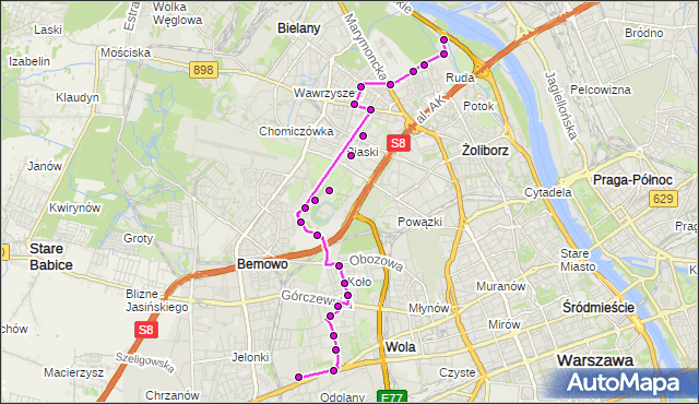Rozkład jazdy autobusu 197 na przystanku Magiera 01. ZTM Warszawa na mapie Targeo