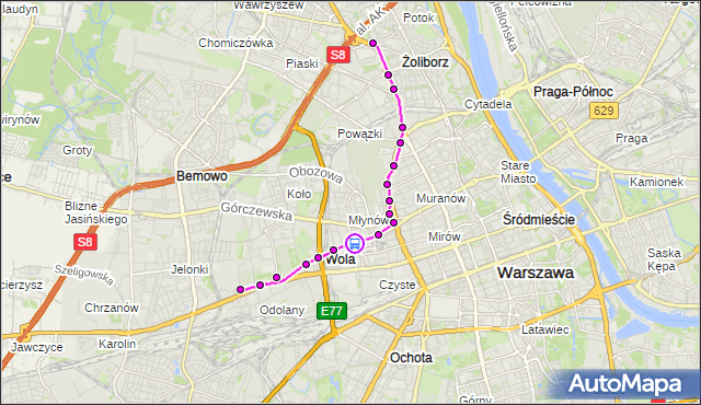 Rozkład jazdy tramwaju 27 na przystanku Metro Płocka 03. ZTM Warszawa na mapie Targeo
