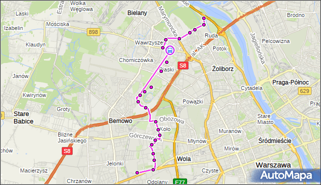Rozkład jazdy autobusu 197 na przystanku Perzyńskiego 01. ZTM Warszawa na mapie Targeo