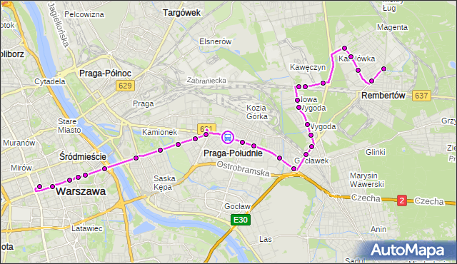 Rozkład jazdy autobusu N24 na przystanku Wspólna Droga 01. ZTM Warszawa na mapie Targeo