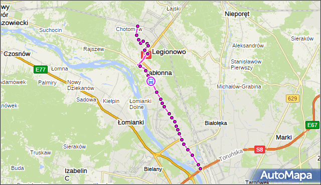 Rozkład jazdy autobusu 723 na przystanku Buchnik 01. ZTM Warszawa na mapie Targeo