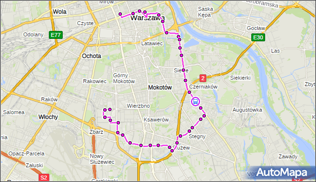 Rozkład jazdy autobusu N33 na przystanku Gołkowska 01. ZTM Warszawa na mapie Targeo