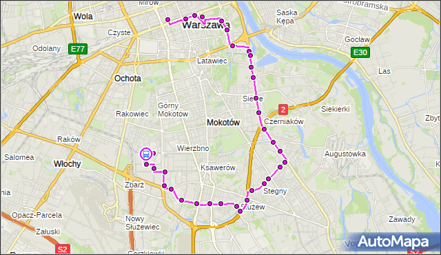 Rozkład jazdy autobusu N33 na przystanku Maklakiewicza 01. ZTM Warszawa na mapie Targeo