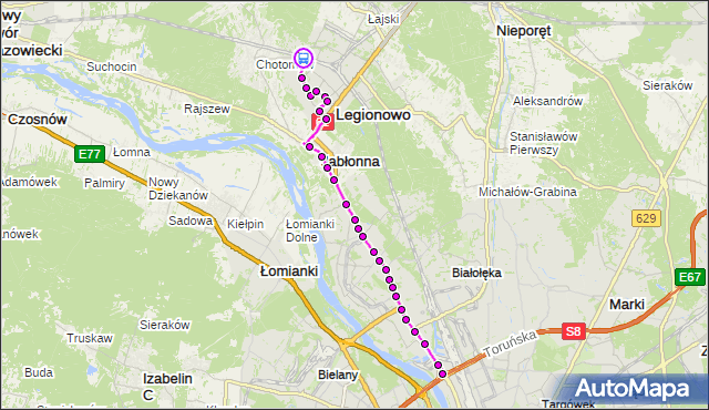 Rozkład jazdy autobusu 723 na przystanku PKP Legionowo Przystanek 01. ZTM Warszawa na mapie Targeo