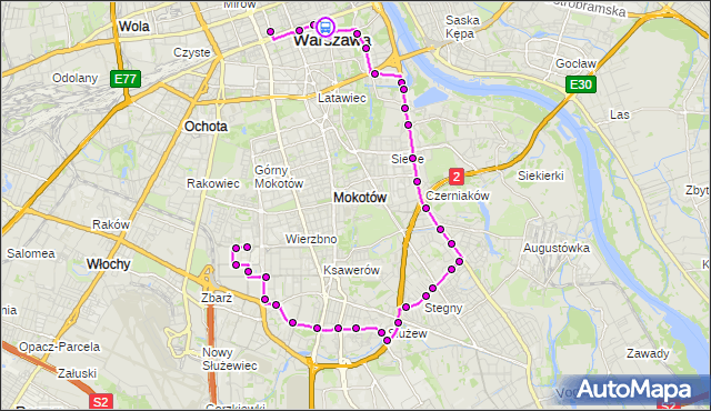 Rozkład jazdy autobusu N33 na przystanku pl.Trzech Krzyży 04. ZTM Warszawa na mapie Targeo