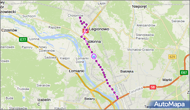 Rozkład jazdy autobusu 723 na przystanku Aluzyjna 02. ZTM Warszawa na mapie Targeo
