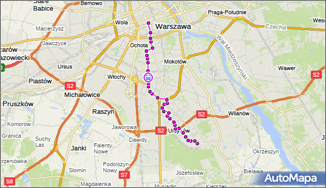 Rozkład jazdy autobusu N34 na przystanku Domaniewska 02. ZTM Warszawa na mapie Targeo