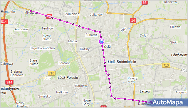 Rozkład jazdy tramwaju 2 na przystanku Zachodnia - Manufaktura. MPKLodz na mapie Targeo