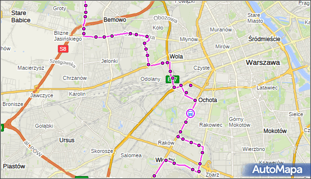 Rozkład jazdy autobusu 154 na przystanku Dickensa 01. ZTM Warszawa na mapie Targeo