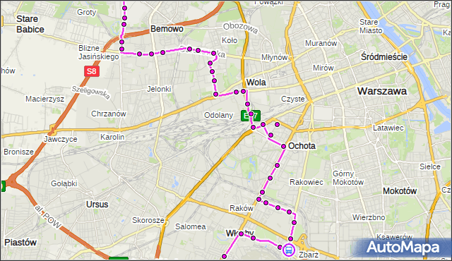 Rozkład jazdy autobusu 154 na przystanku Komitetu Obrony Robotników 02. ZTM Warszawa na mapie Targeo