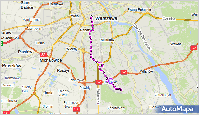Rozkład jazdy autobusu N34 na przystanku Stryjeńskich 01. ZTM Warszawa na mapie Targeo