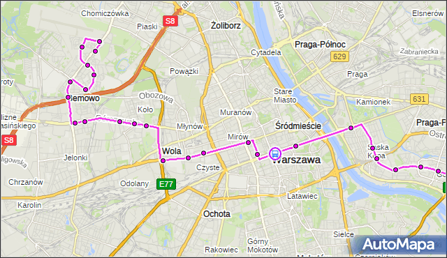 Rozkład jazdy autobusu 507 na przystanku Centrum 05. ZTM Warszawa na mapie Targeo