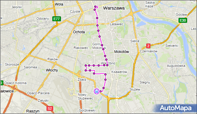 Rozkład jazdy autobusu N36 na przystanku Jadźwingów 01. ZTM Warszawa na mapie Targeo