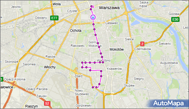 Rozkład jazdy autobusu N36 na przystanku Nowowiejska 01. ZTM Warszawa na mapie Targeo