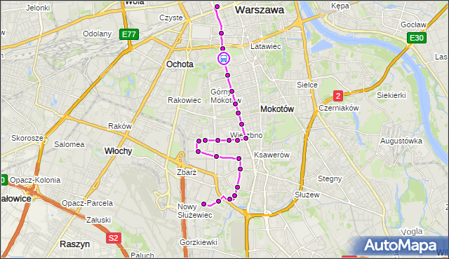 Rozkład jazdy autobusu N36 na przystanku Biblioteka Narodowa 02. ZTM Warszawa na mapie Targeo