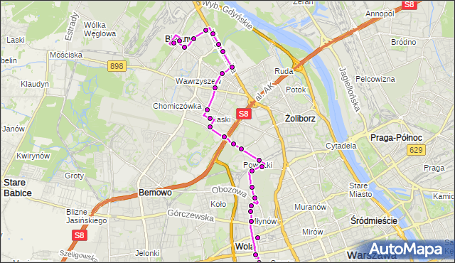 Rozkład jazdy autobusu 103 na przystanku Kolejowa 02. ZTM Warszawa na mapie Targeo