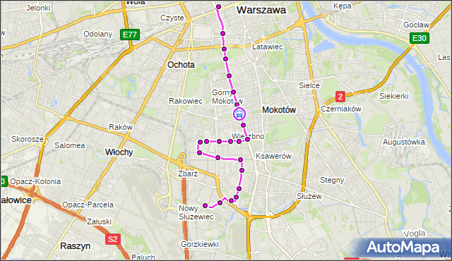 Rozkład jazdy autobusu N36 na przystanku Odyńca 02. ZTM Warszawa na mapie Targeo