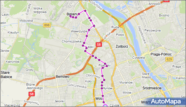Rozkład jazdy autobusu 103 na przystanku Brylowska 01. ZTM Warszawa na mapie Targeo
