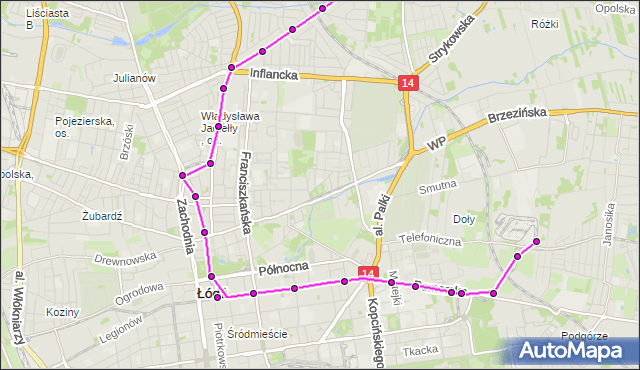 Rozkład jazdy tramwaju 3 na przystanku Pomorska - Kamińskiego. MPKLodz na mapie Targeo