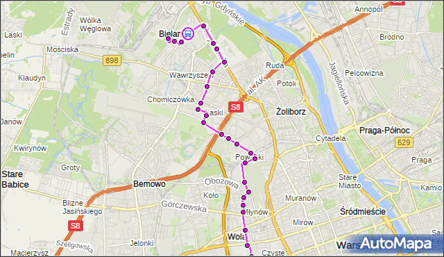 Rozkład jazdy autobusu 103 na przystanku Wrzeciono 02. ZTM Warszawa na mapie Targeo
