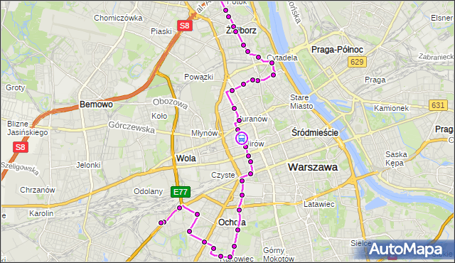 Rozkład jazdy autobusu 157 na przystanku Chłodna 01. ZTM Warszawa na mapie Targeo
