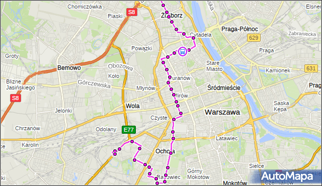 Rozkład jazdy autobusu 157 na przystanku Muranowska 03. ZTM Warszawa na mapie Targeo