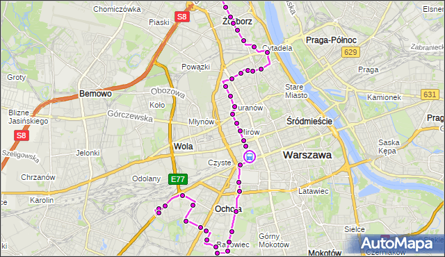 Rozkład jazdy autobusu 157 na przystanku pl.Starynkiewicza 06. ZTM Warszawa na mapie Targeo
