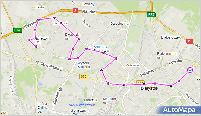 Rozkład jazdy autobusu 18 na przystanku RYSKA/PK. BKM na mapie Targeo