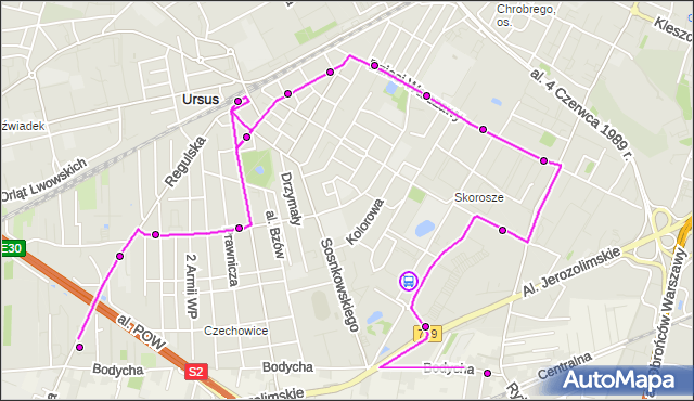 Rozkład jazdy autobusu 207 na przystanku Skorosze 01. ZTM Warszawa na mapie Targeo