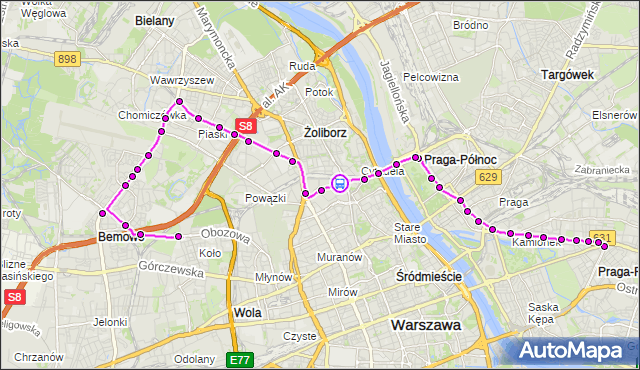 Rozkład jazdy tramwaju 28 na przystanku Dw.Gdański 08. ZTM Warszawa na mapie Targeo
