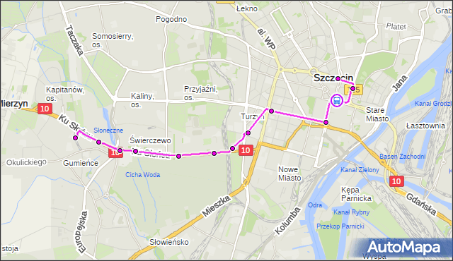 Rozkład jazdy tramwaju 10 na przystanku Plac Żołnierza Polskiego 21. ZDiTM Szczecin na mapie Targeo