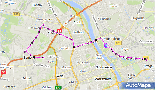 Rozkład jazdy tramwaju 28 na przystanku Ratuszowa-ZOO 02. ZTM Warszawa na mapie Targeo