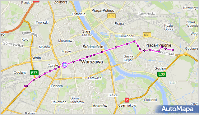 Rozkład jazdy autobusu 158 na przystanku pl.Starynkiewicza 02. ZTM Warszawa na mapie Targeo