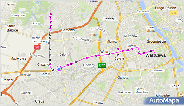 Rozkład jazdy autobusu 105 na przystanku Tkaczy 02. ZTM Warszawa na mapie Targeo