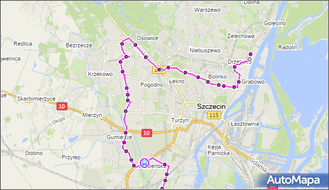 Rozkład jazdy autobusu 53 na przystanku Białowieska 21. ZDiTM Szczecin na mapie Targeo
