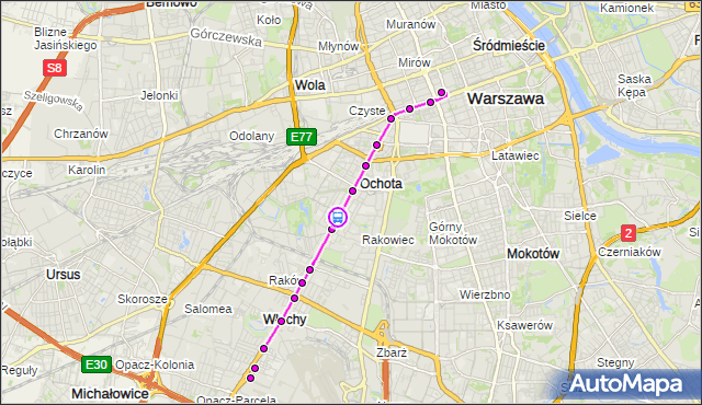 Rozkład jazdy autobusu N38 na przystanku Dickensa 02. ZTM Warszawa na mapie Targeo