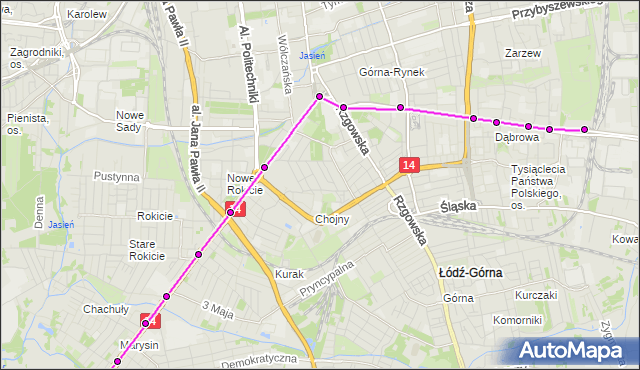 Rozkład jazdy tramwaju 4 na przystanku Pabianicka - Wólczańska. MPKLodz na mapie Targeo