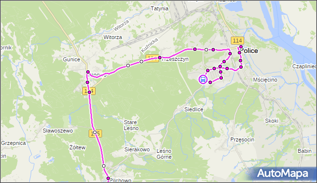 Rozkład jazdy autobusu 103 na przystanku Police Osiedle Chemik 31. ZDiTM Szczecin na mapie Targeo
