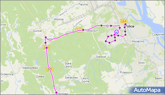 Rozkład jazdy autobusu 103 na przystanku Police Szpital 12. ZDiTM Szczecin na mapie Targeo