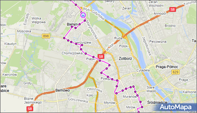 Rozkład jazdy autobusu N41 na przystanku Cm.Włoski 01. ZTM Warszawa na mapie Targeo