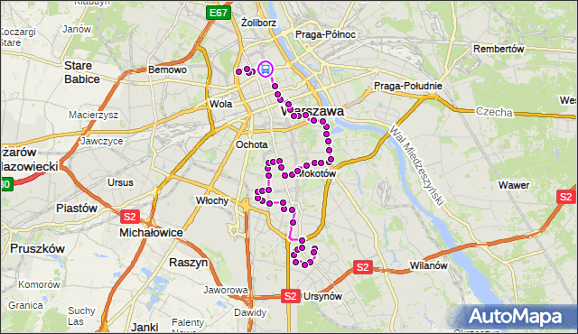 Rozkład jazdy autobusu 107 na przystanku Metro Ratusz-Arsenał 02. ZTM Warszawa na mapie Targeo