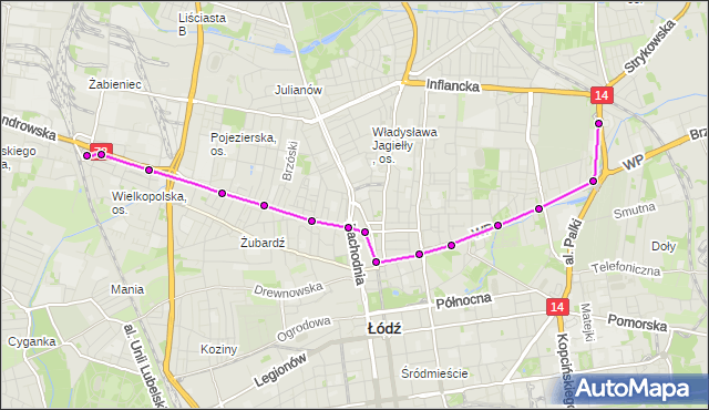 Rozkład jazdy tramwaju 5 na przystanku Limanowskiego - Mokra. MPKLodz na mapie Targeo