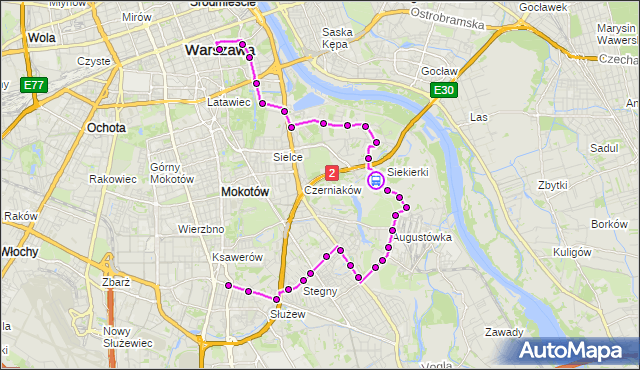 Rozkład jazdy autobusu 108 na przystanku Antoniewska 01. ZTM Warszawa na mapie Targeo