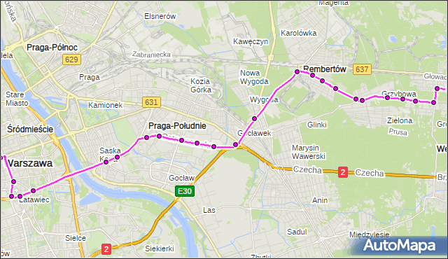 Rozkład jazdy autobusu 514 na przystanku Chodkiewicza 01. ZTM Warszawa na mapie Targeo