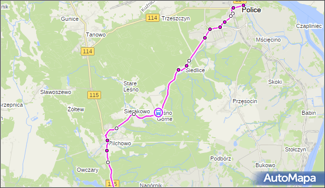 Rozkład jazdy autobusu 106 na przystanku Leśno Górne 11. ZDiTM Szczecin na mapie Targeo