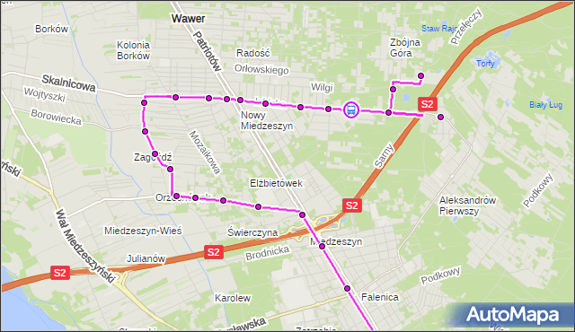 Rozkład jazdy autobusu 161 na przystanku Czołgistów 02. ZTM Warszawa na mapie Targeo